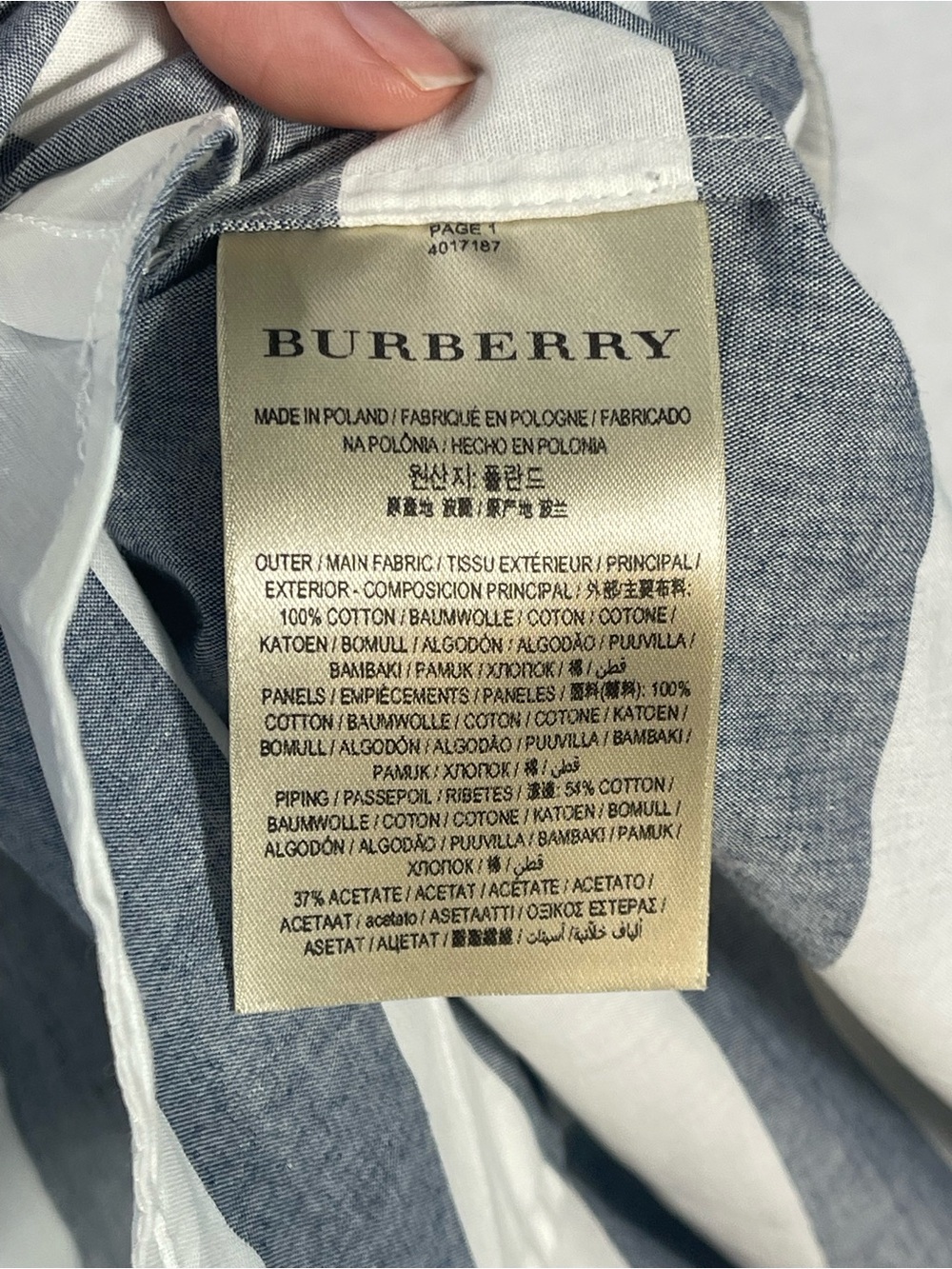 Burberry Brit Blue & White Striped Belted Shirt Dress Size 4 - Picture 9 of 16